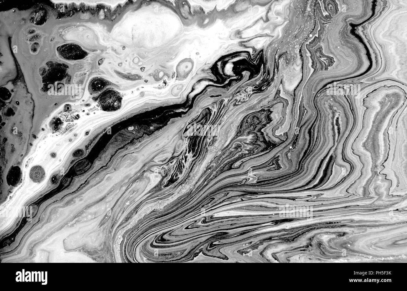 Marble abstract artwork texture. Black and white wave pattern Stock ...