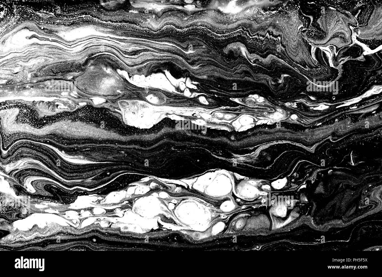Marble abstract artwork texture. Black and white wave pattern Stock ...
