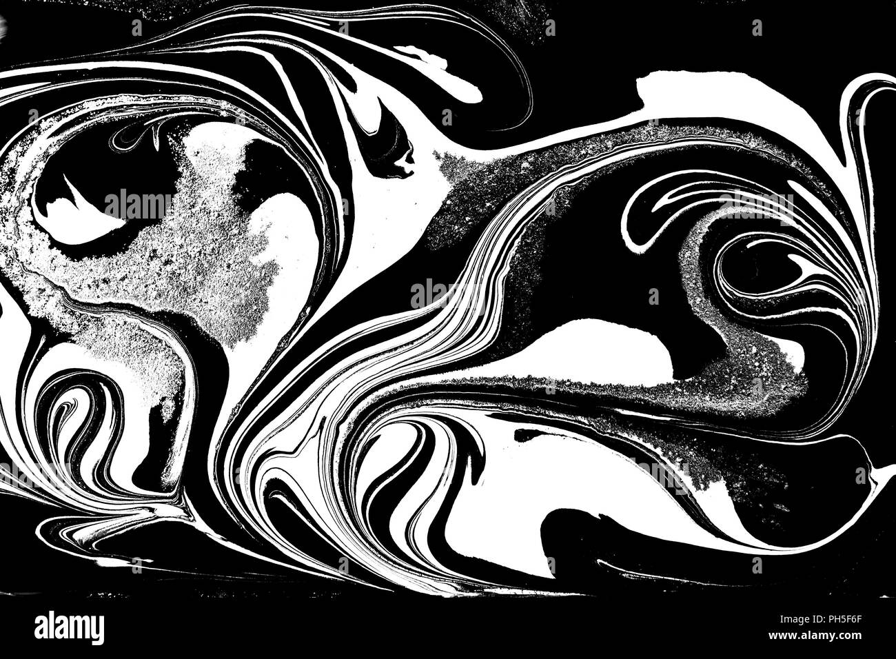 Marble abstract artwork texture. Black and white wave pattern Stock ...