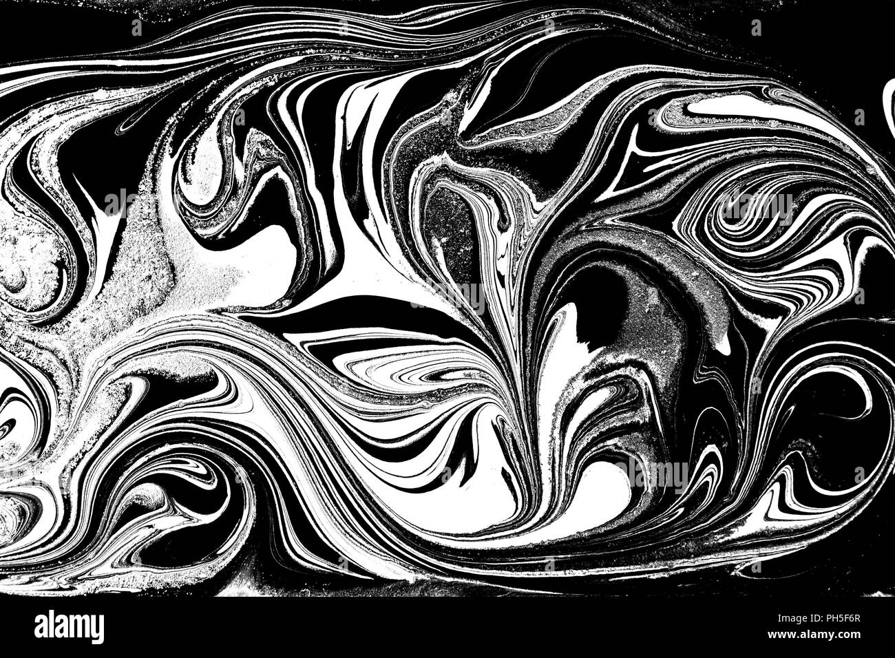 Marble abstract artwork texture. Black and white wave pattern Stock ...