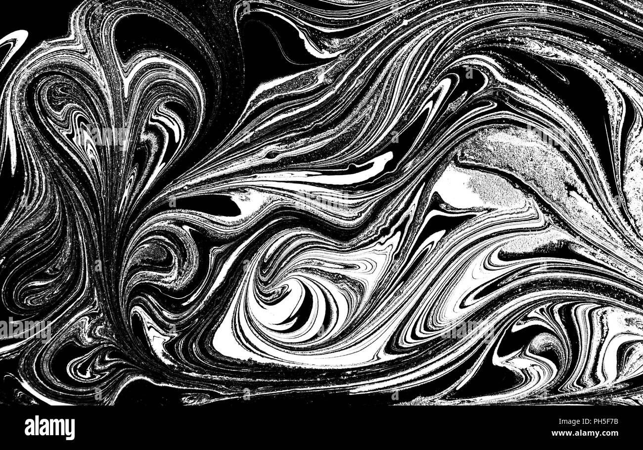 Marble abstract artwork texture. Black and white wave pattern Stock ...