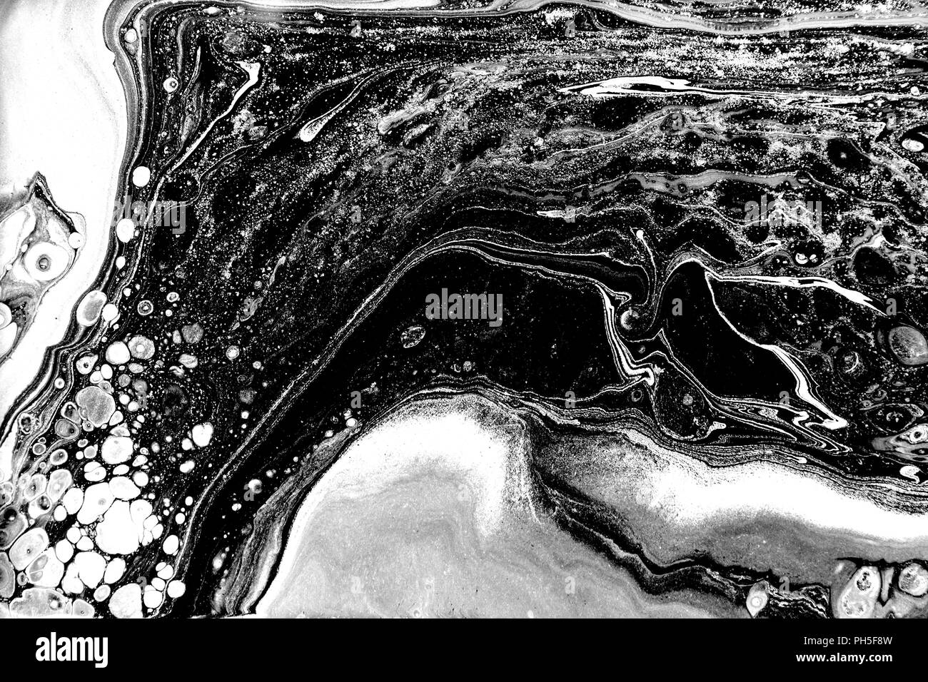 Marble abstract artwork texture. Black and white wave pattern Stock ...