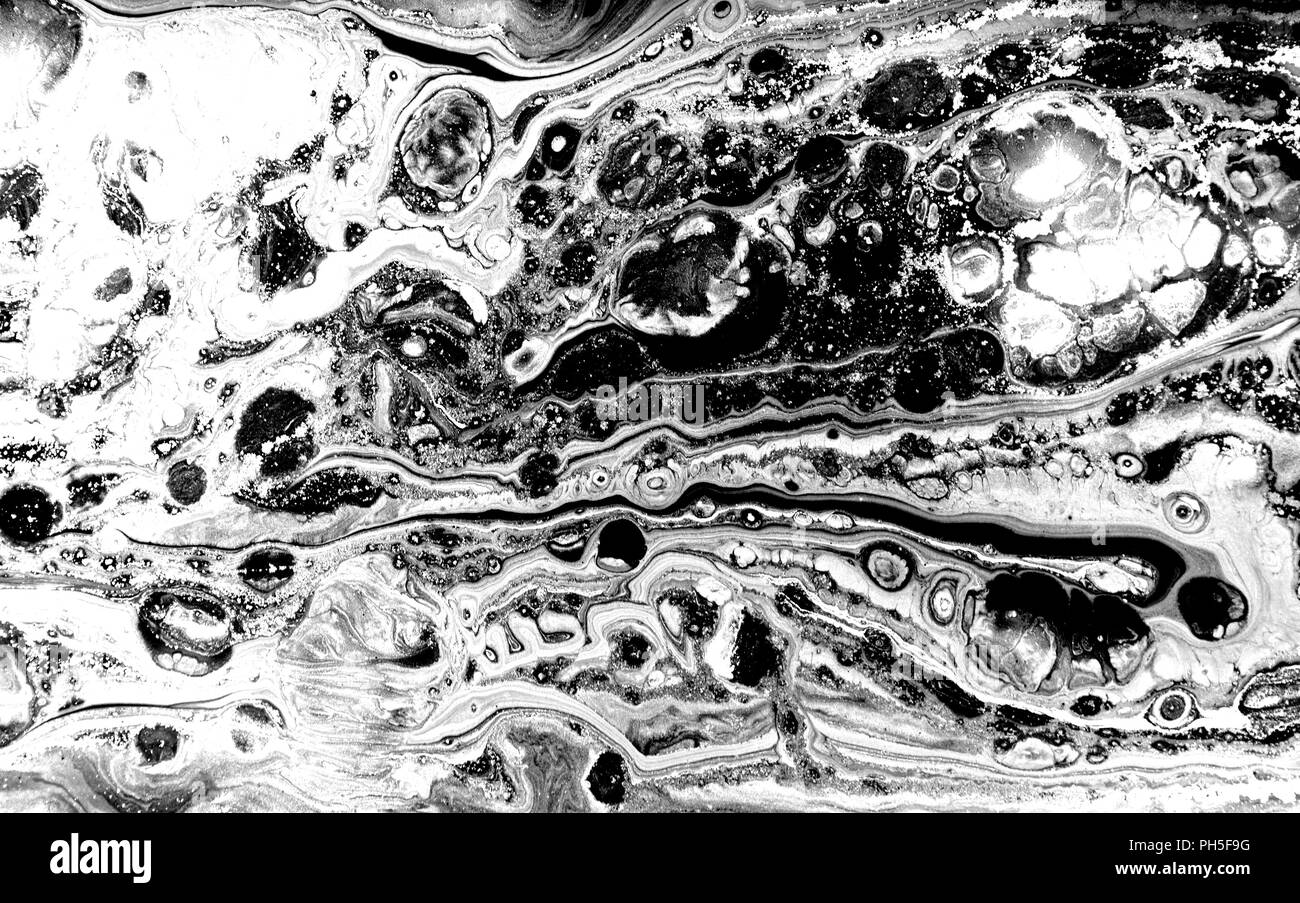 Marble abstract artwork texture. Black and white wave pattern Stock ...