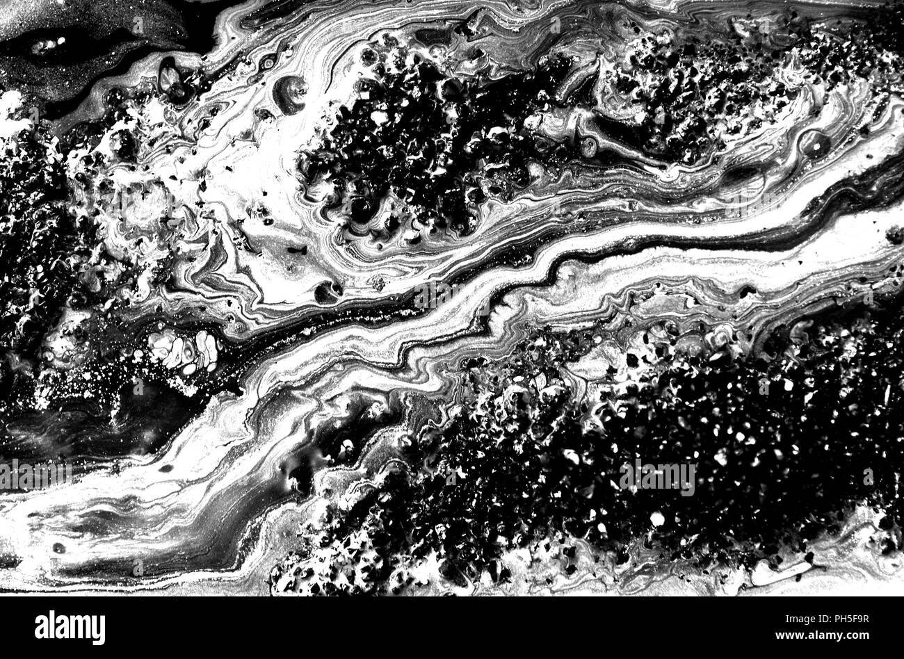 Marble abstract artwork texture. Black and white wave pattern Stock ...
