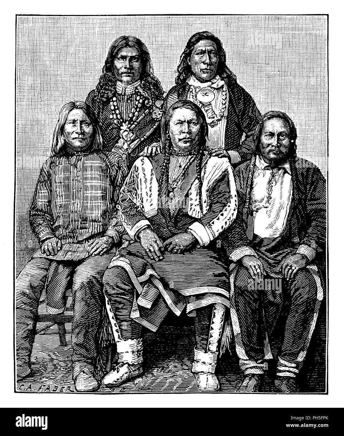 Ute Indian chiefs,   1881 Stock Photo