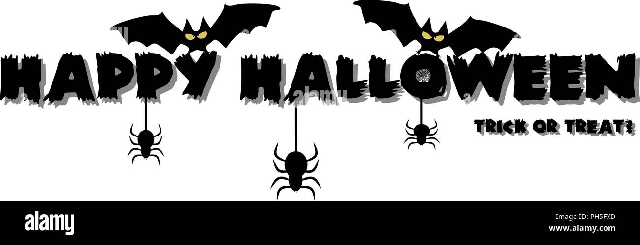 Scary Happy Halloween Text Banner For Greeting Card And Invitations Flyers Posters Etc Eps 10 Vector Stock Vector Image Art Alamy