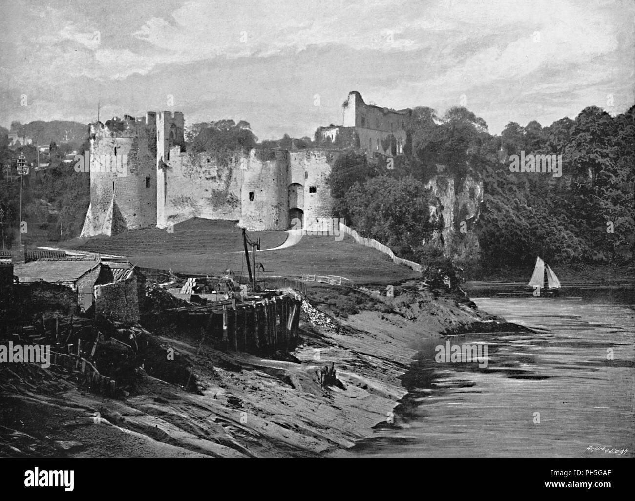 'Chepstow Castle', c1896. Artist Harvey Barton Stock Photo Alamy