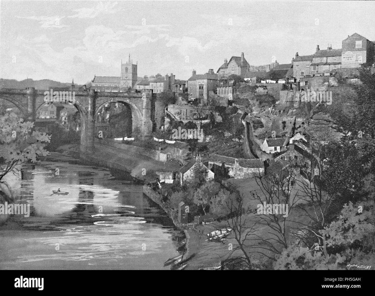 'Knaresborough, from the Castle', c1896. Artist: Poulton & Co. Stock Photo