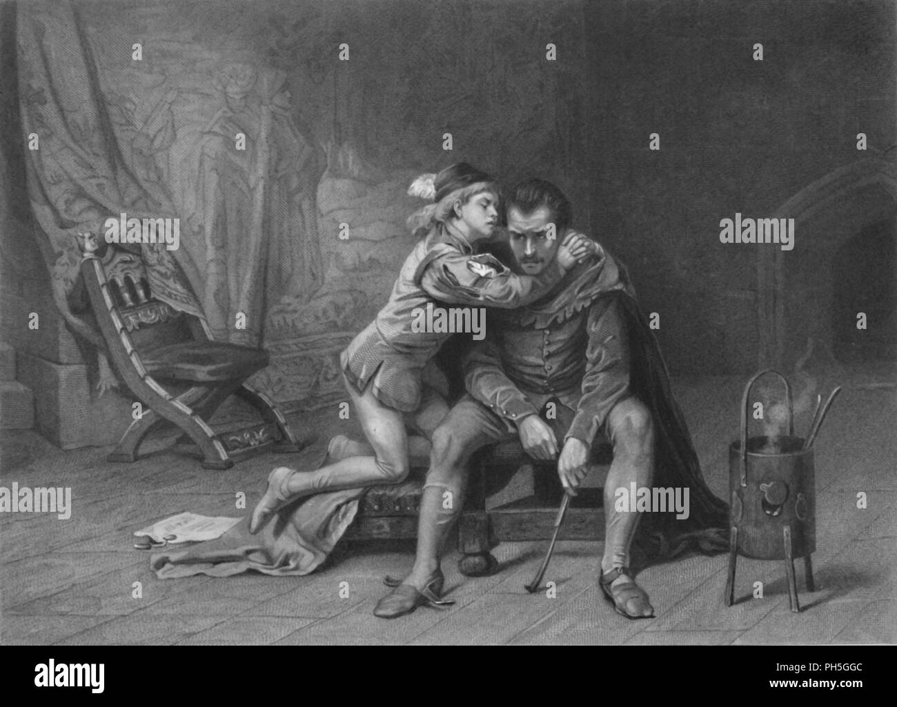 'Prince Arthur and Hubert (King John)', c1870. Creator: David Desvachez. Stock Photo
