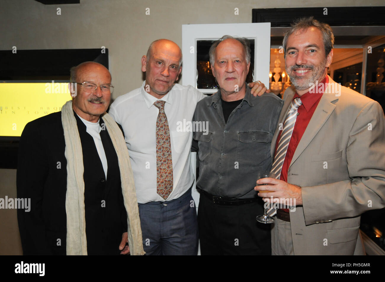 Director Werner Herzog, Andreas Ströhl, John Malkovich Stock Photo