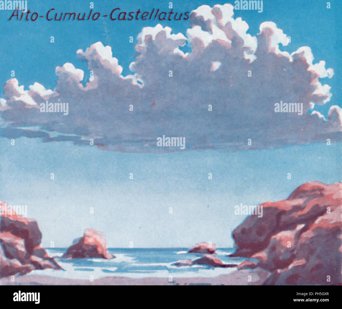'Alto-Cumulo-Castellatus - A Dozen of the Principal Cloud Forms In The Sky', 1935. Artist: Unknown. Stock Photo