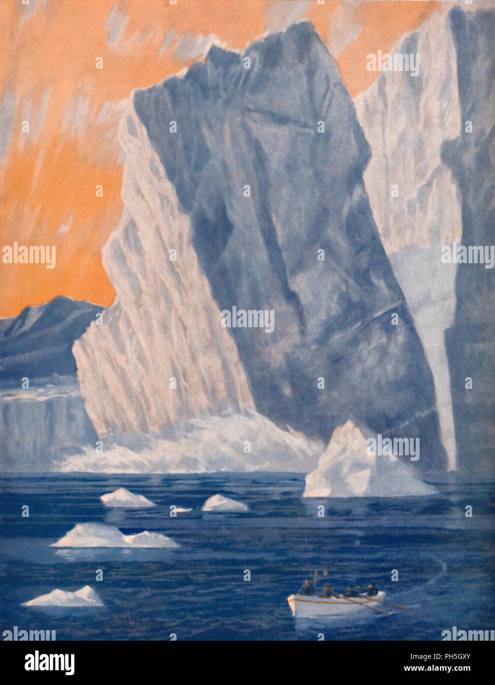 'The Dramatic Birth of a Giant Iceberg', 1935. Artist: Unknown Stock ...