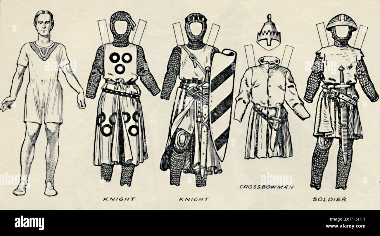 'The Gallery of British Costume: How The English Dressed in King John's Time', c1934. Artist: Unknown. Stock Photo