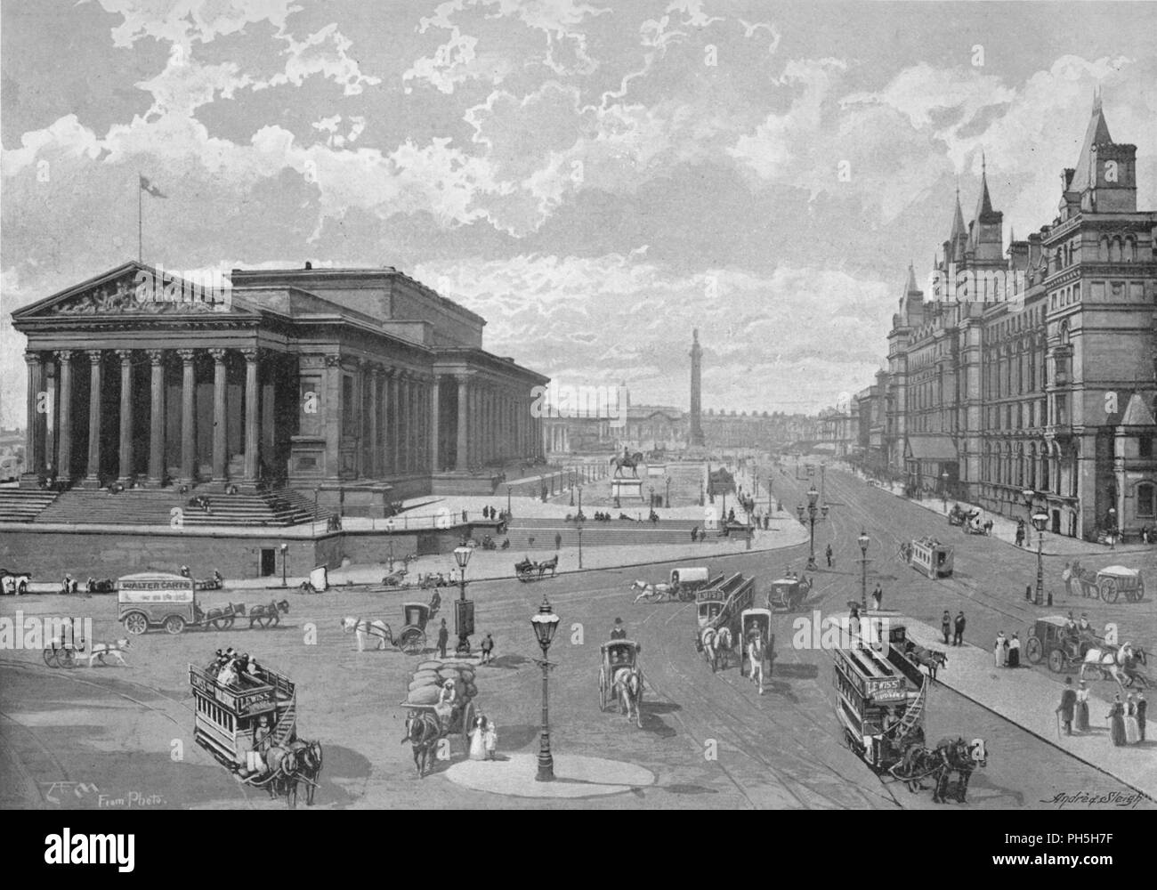 'Liverpool: St. George's Hall and Lime Street', c1896. Artist: Valentine & Sons. Stock Photo