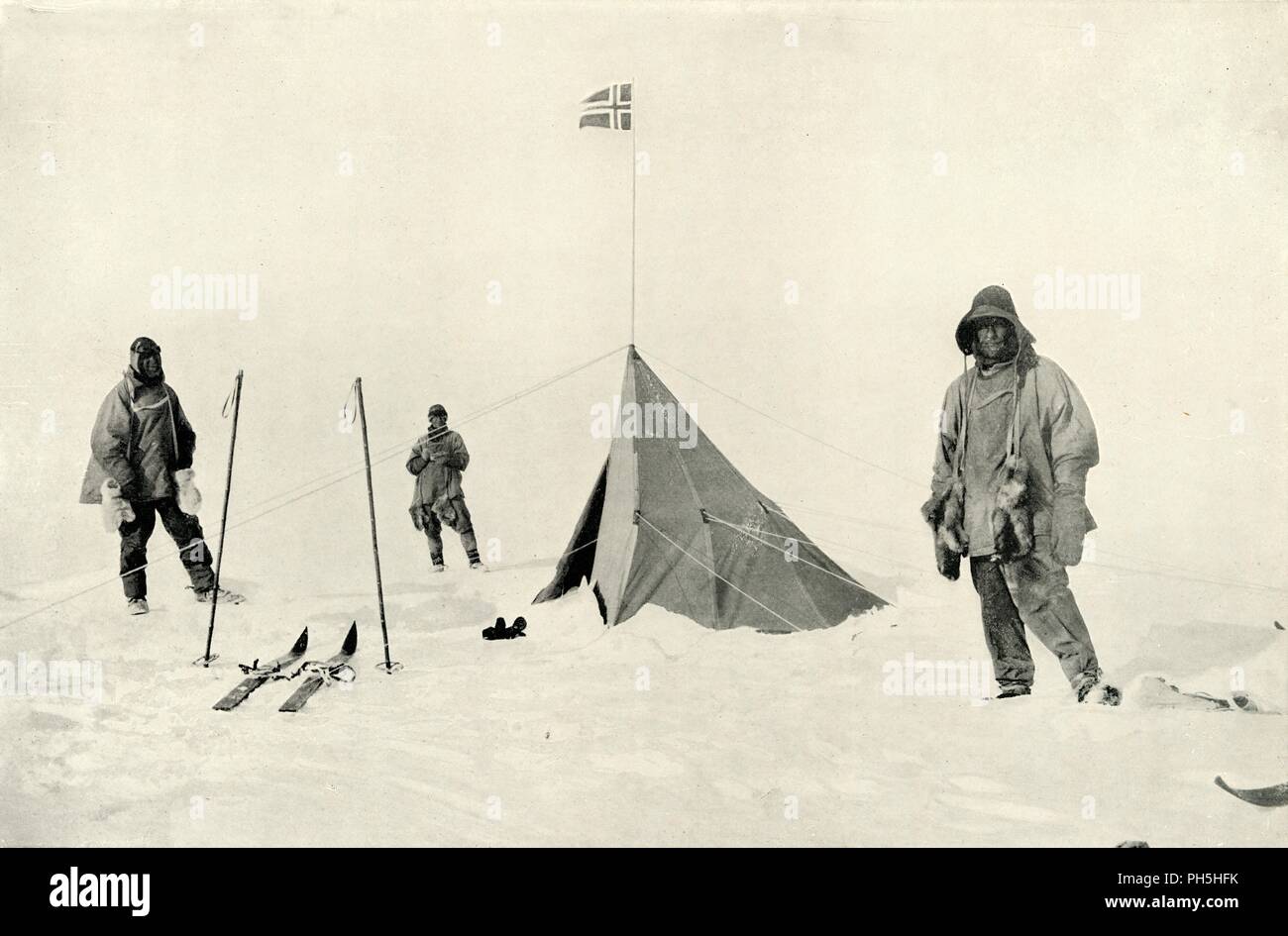'Amundsen's Tent at the South Pole', January 1912, (1913). Artist: Henry Bowers. Stock Photo