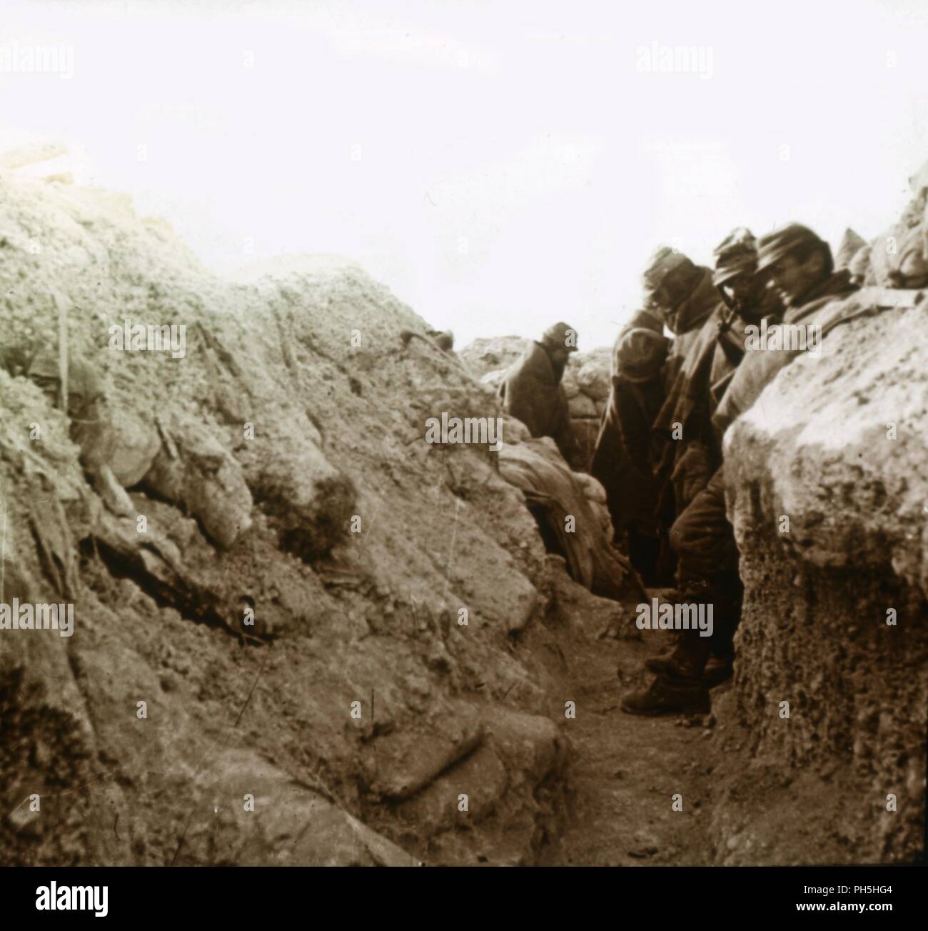 Trenches, Champagne, northern France, c1914-c1918. Artist: Unknown. Stock Photo