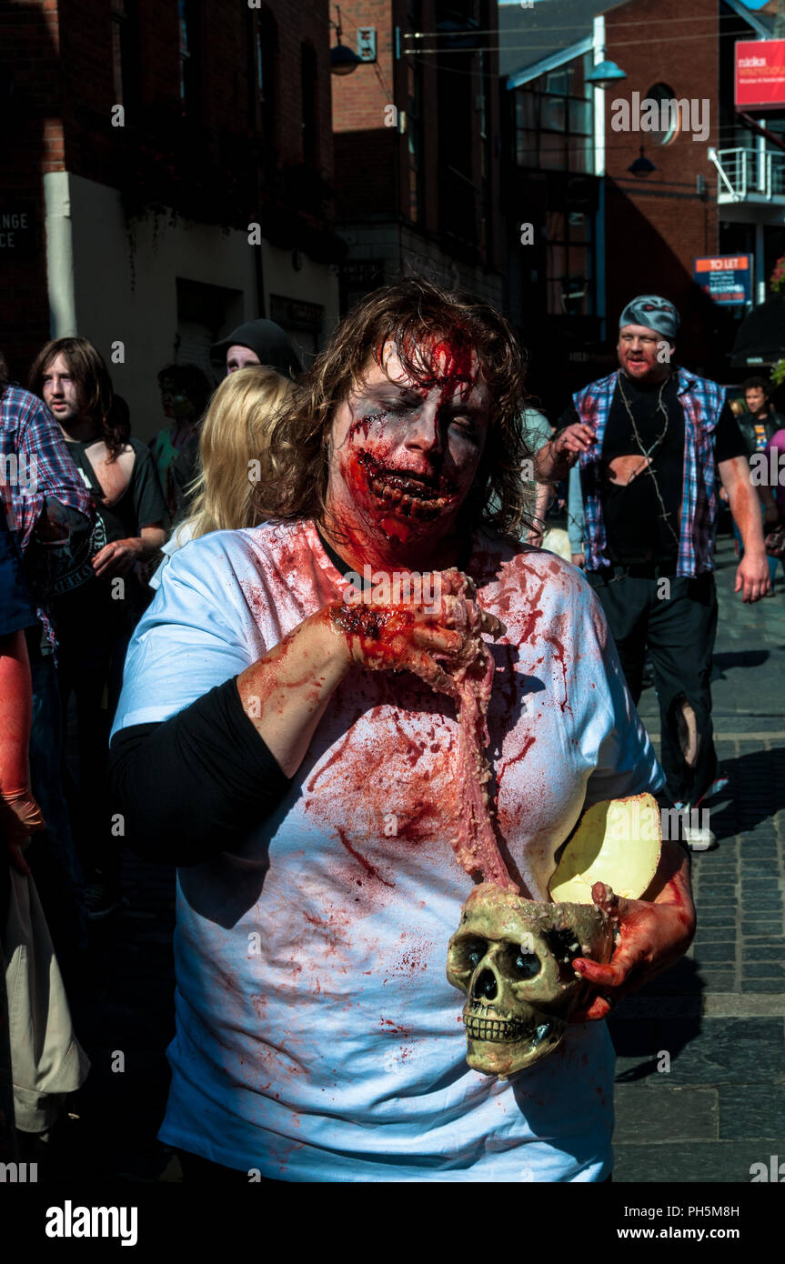 Zombies Belfast Streets Horror walking dead Stock Photo