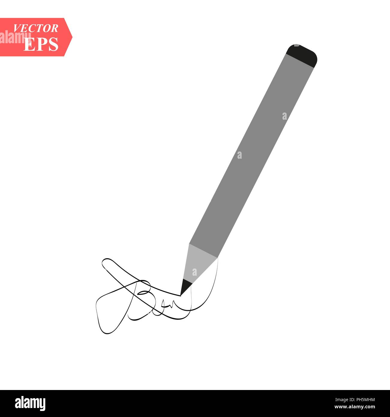Pencil Sketch Vector Illustration Creative Idea For Logo