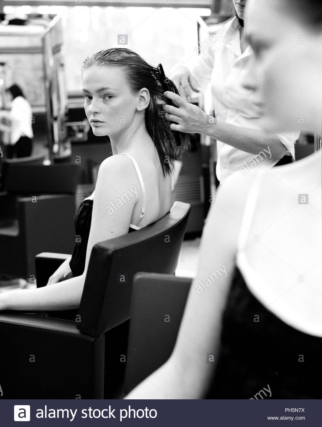 Hairdresser Salon Black And White Stock Photos Images Alamy