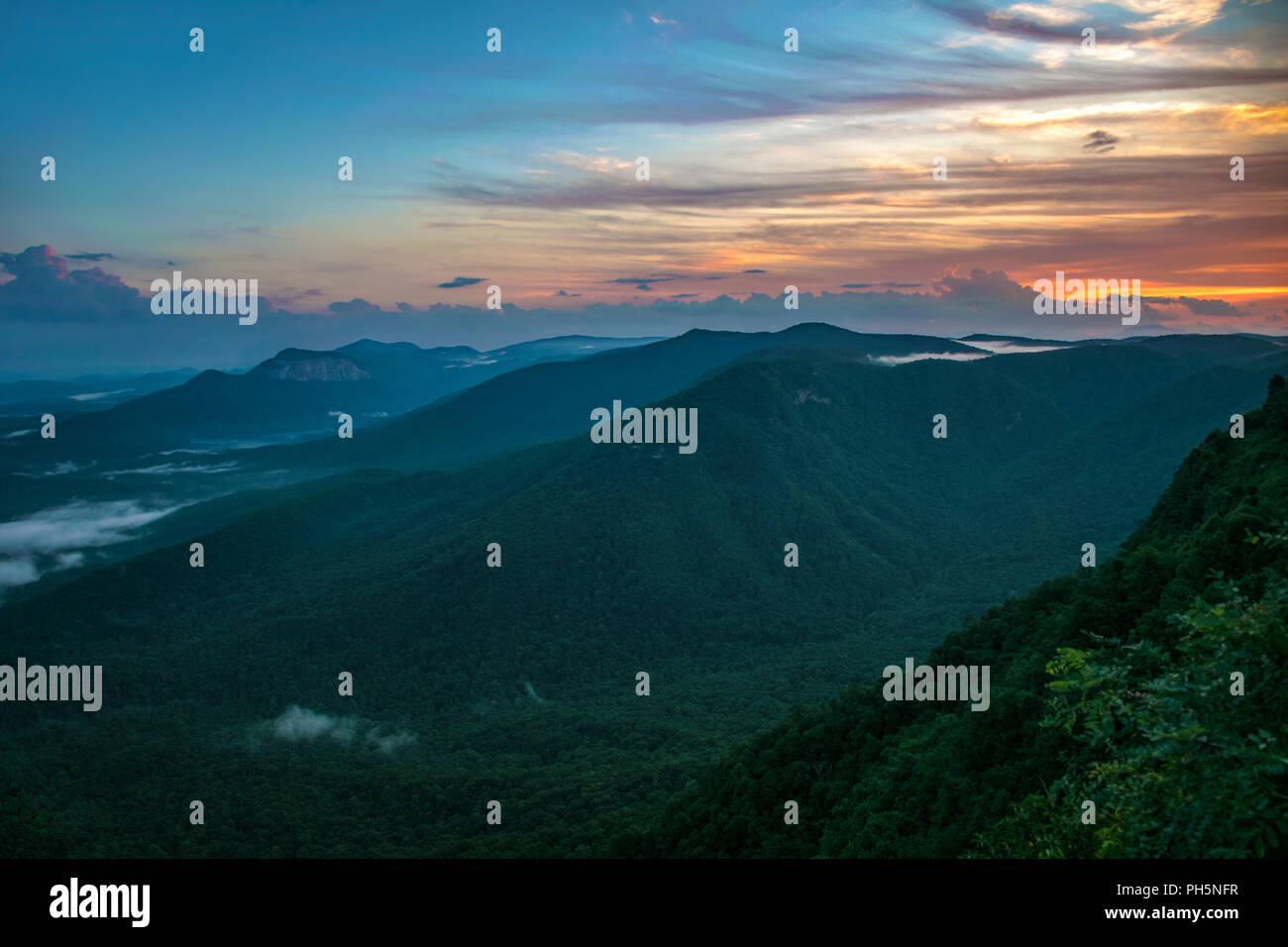 Caesars Head State Park Overlook near Greenville, South Carolina, SC, USA. Stock Photo