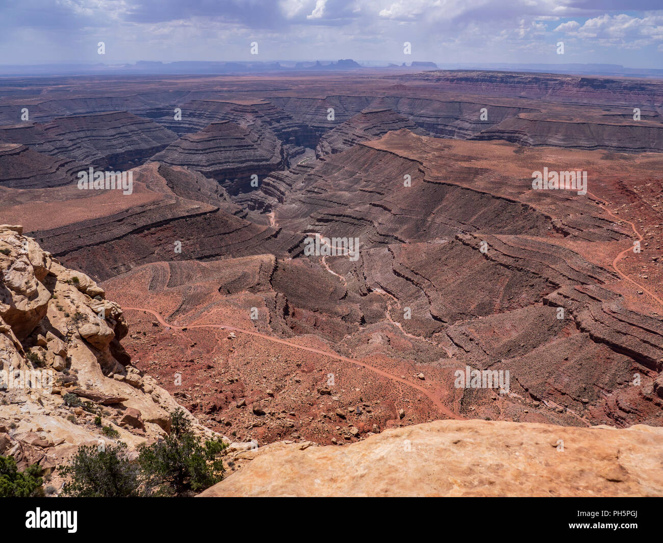 San Juan River Valley from Muley Point atop the Moki Dugway near Bluff, Utah. Stock Photo