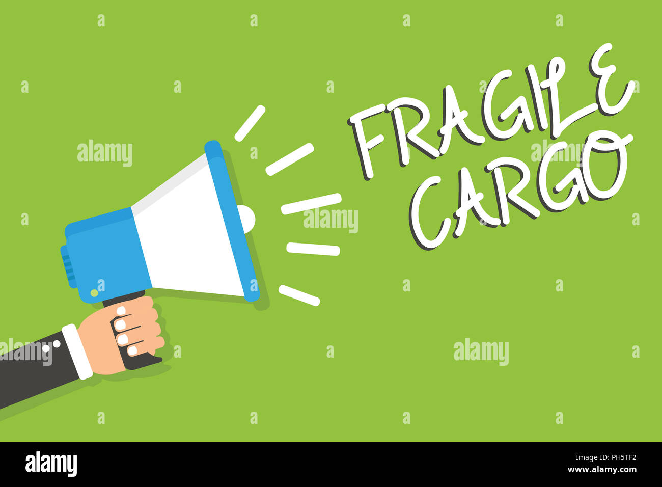 Handwriting text Fragile Cargo. Concept meaning Breakable Handle with