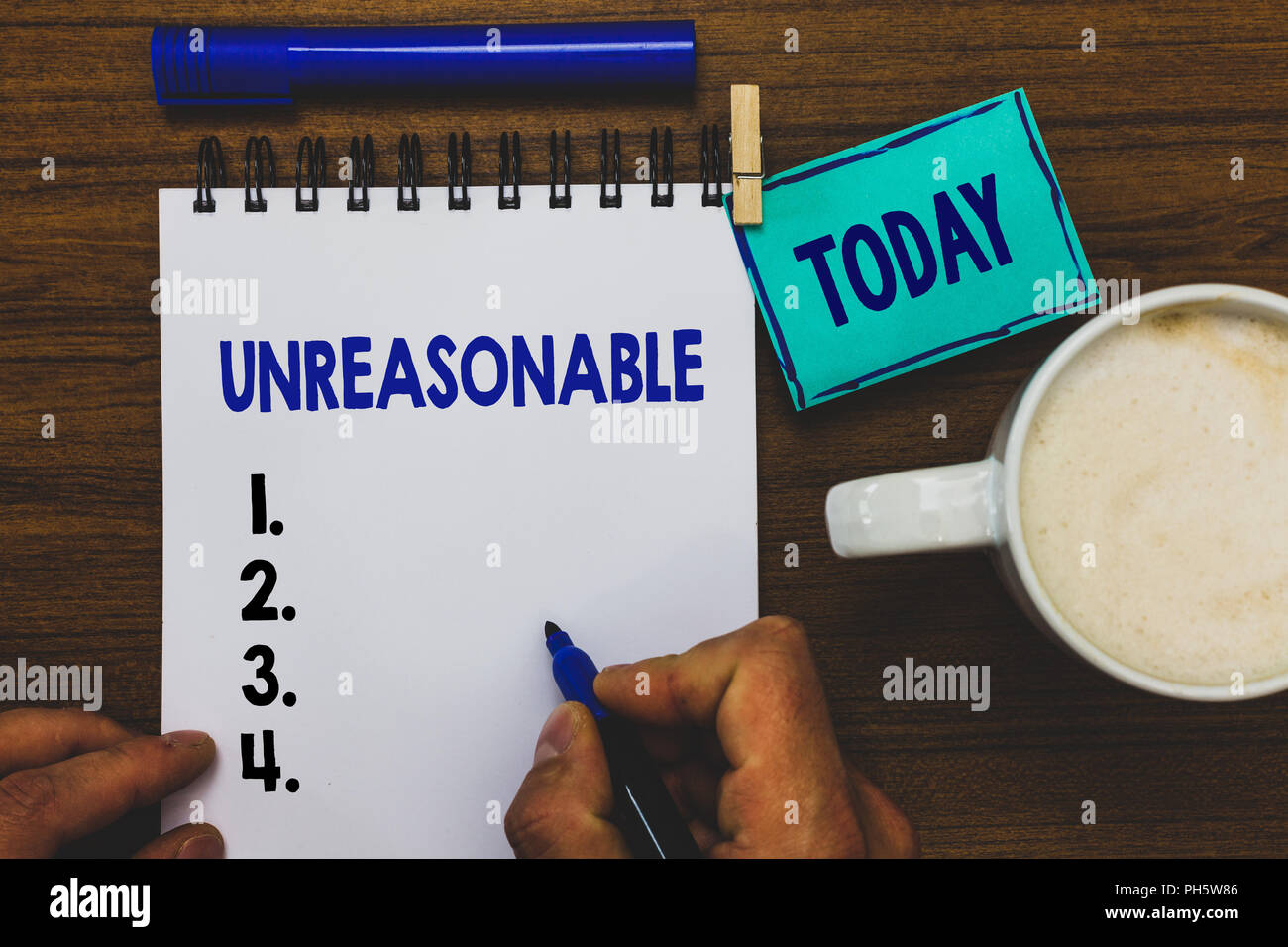 Conceptual hand writing showing Unreasonable. Business photo text ...