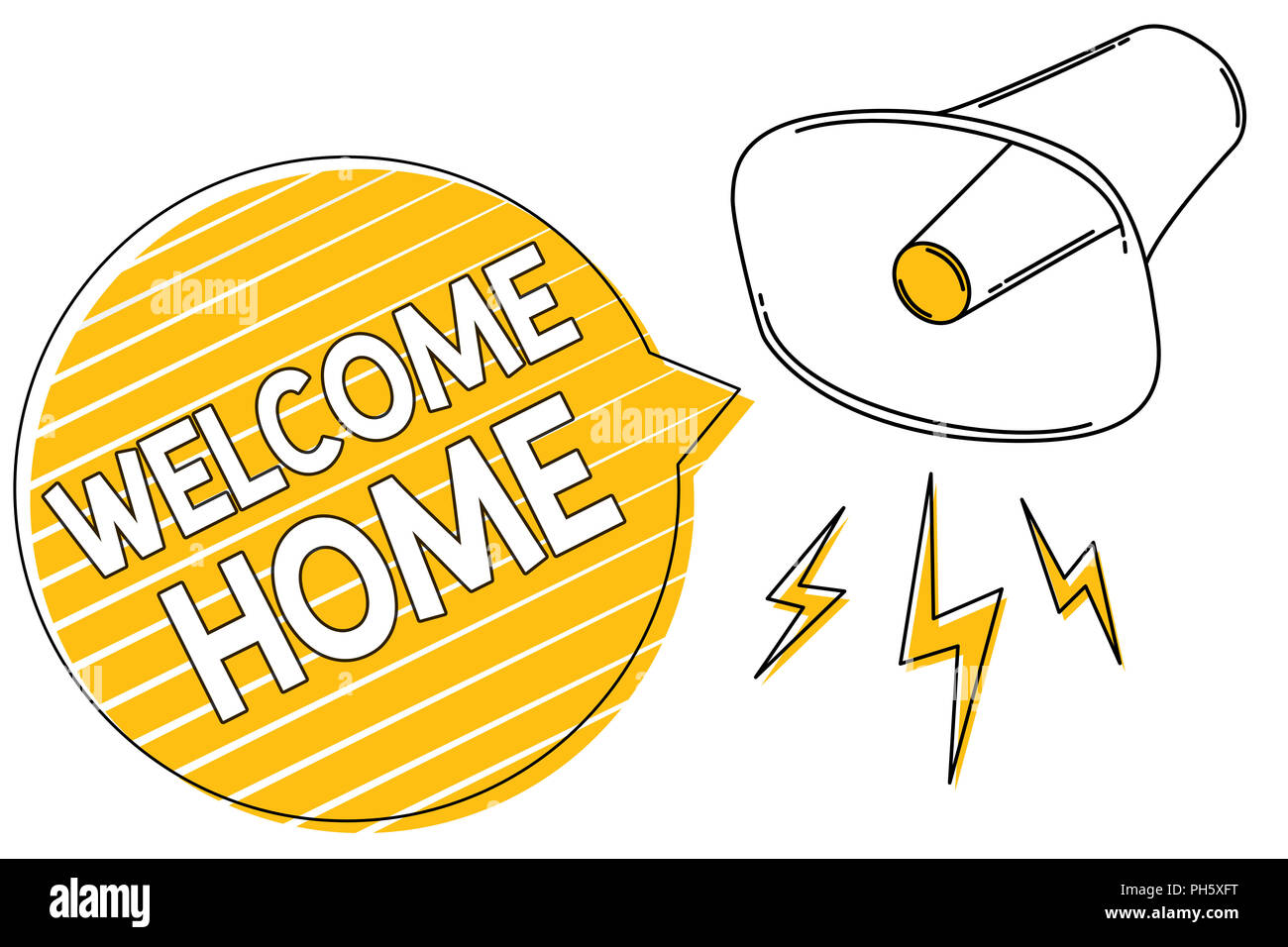 Handwriting text writing Welcome Home. Concept meaning Expression ...