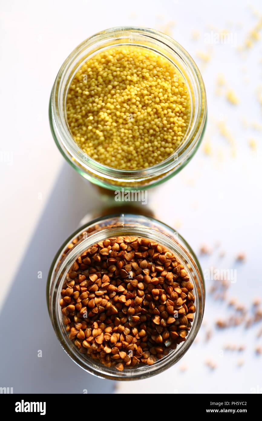 Food Millet and buckwheat Stock Photo Alamy