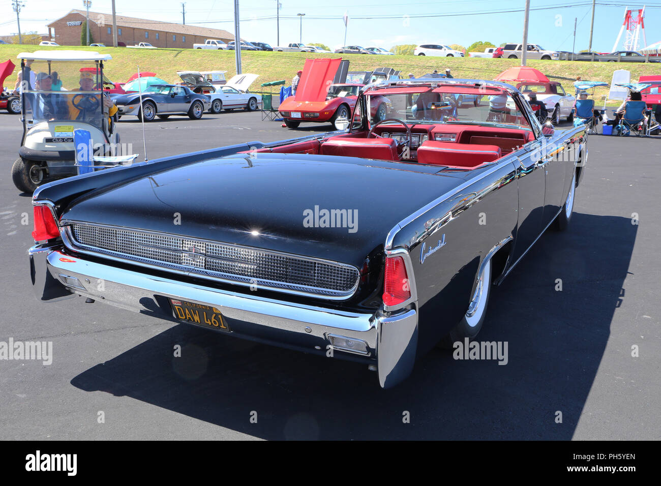 CONCORD, NC - April 8, 2017: 1961 Lincoln Continental automobile on display at the Pennzoil AutoFair classic car show held at Charlotte Motor Speedway. Stock Photo