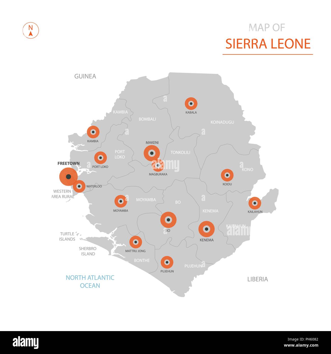 Sierra leone map hi-res stock photography and images - Alamy