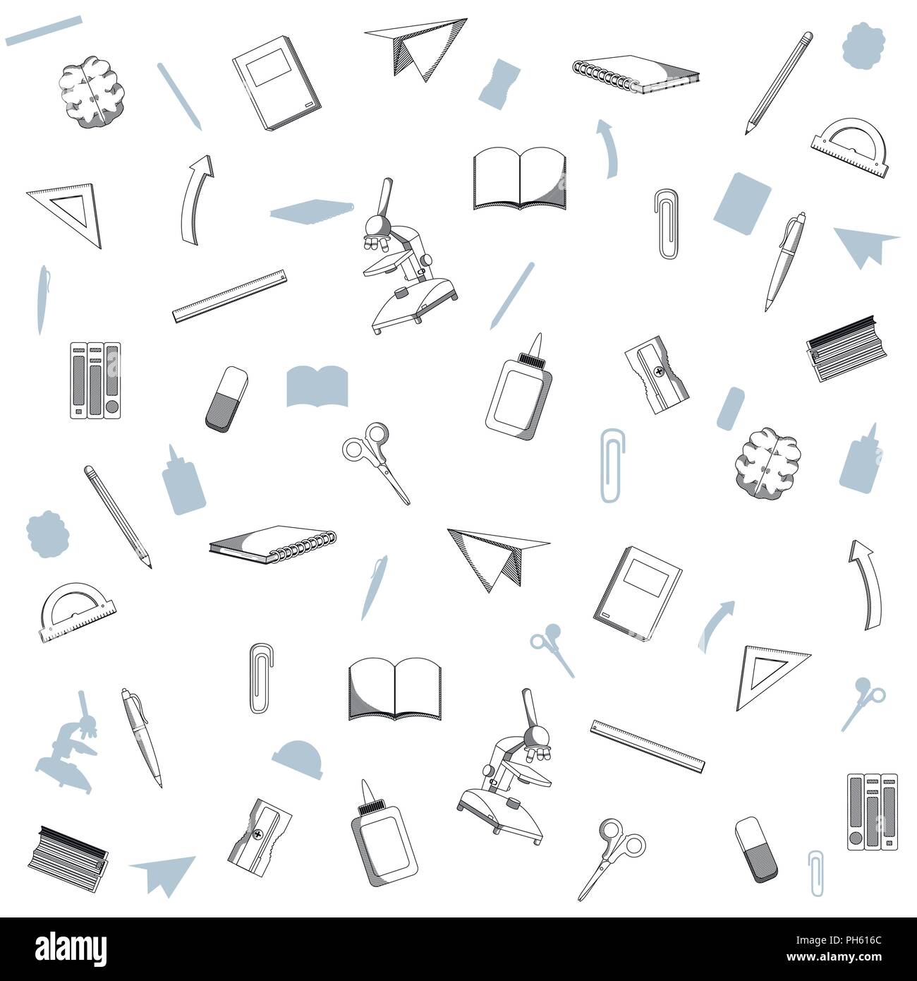 School utensils background Stock Vector Image & Art - Alamy
