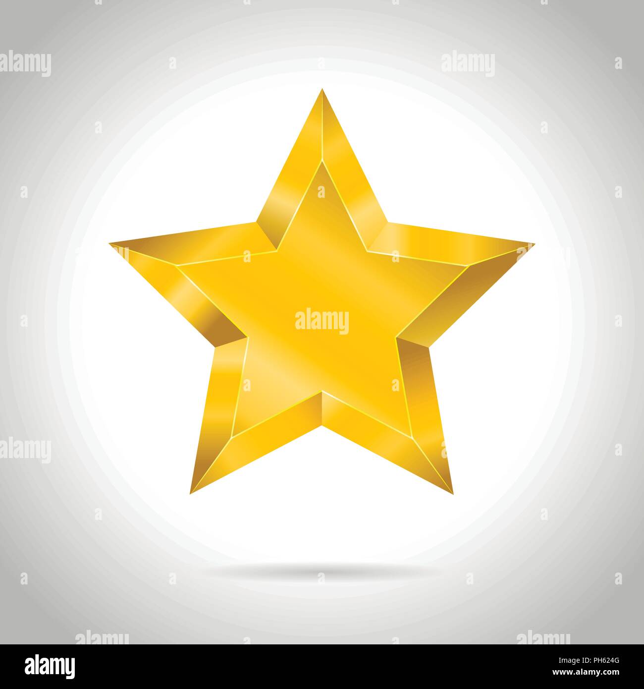 Star Vector realistic metallic golden isolated yellow 3D illustration ...