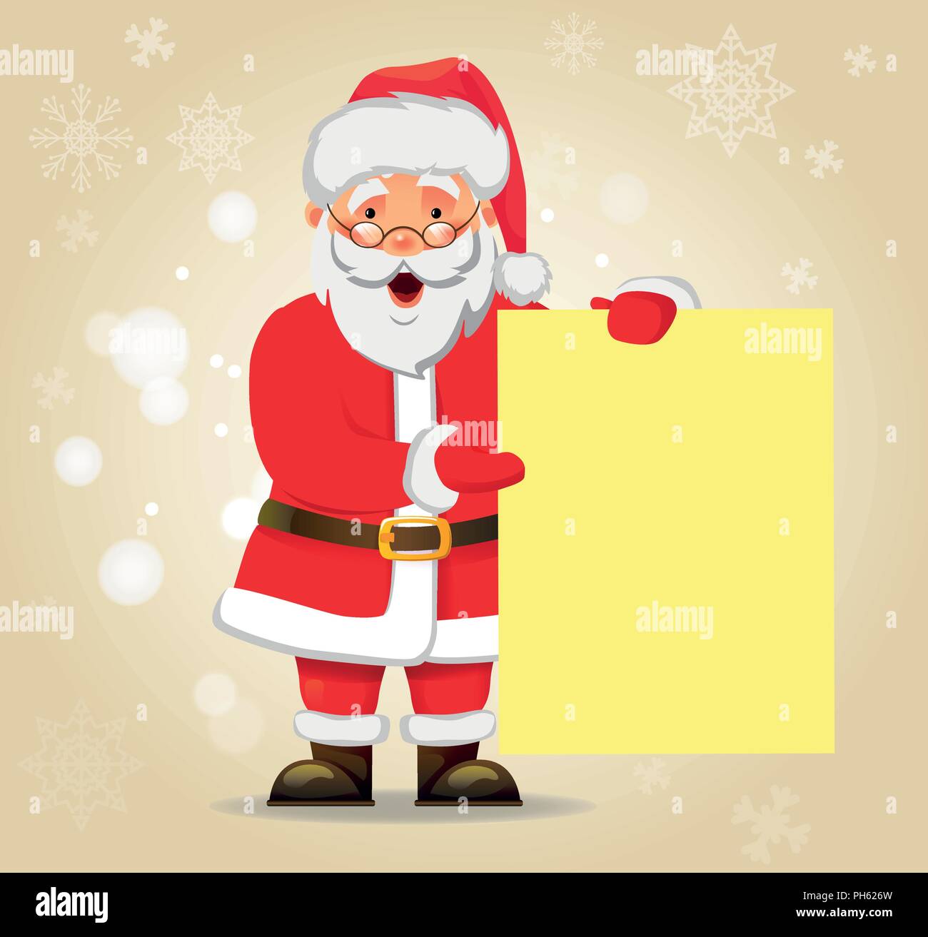 Santa Claus holding banner. Santa Claus holding blank sign vector ...