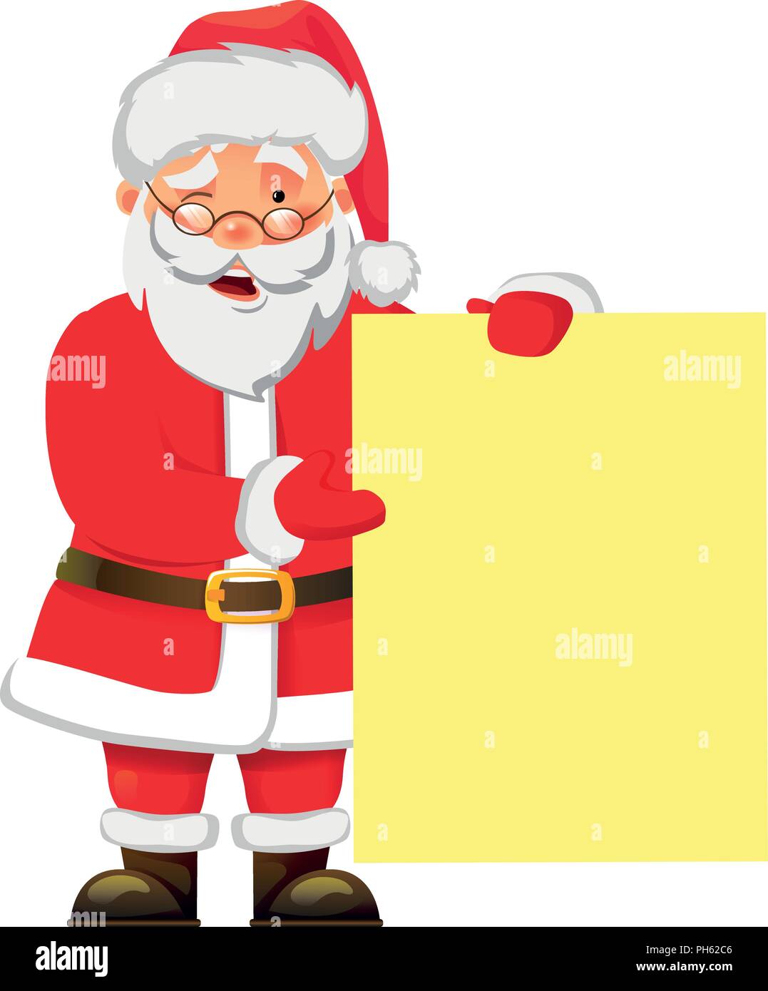 Santa Claus holding banner. Santa Claus holding blank sign vector ...