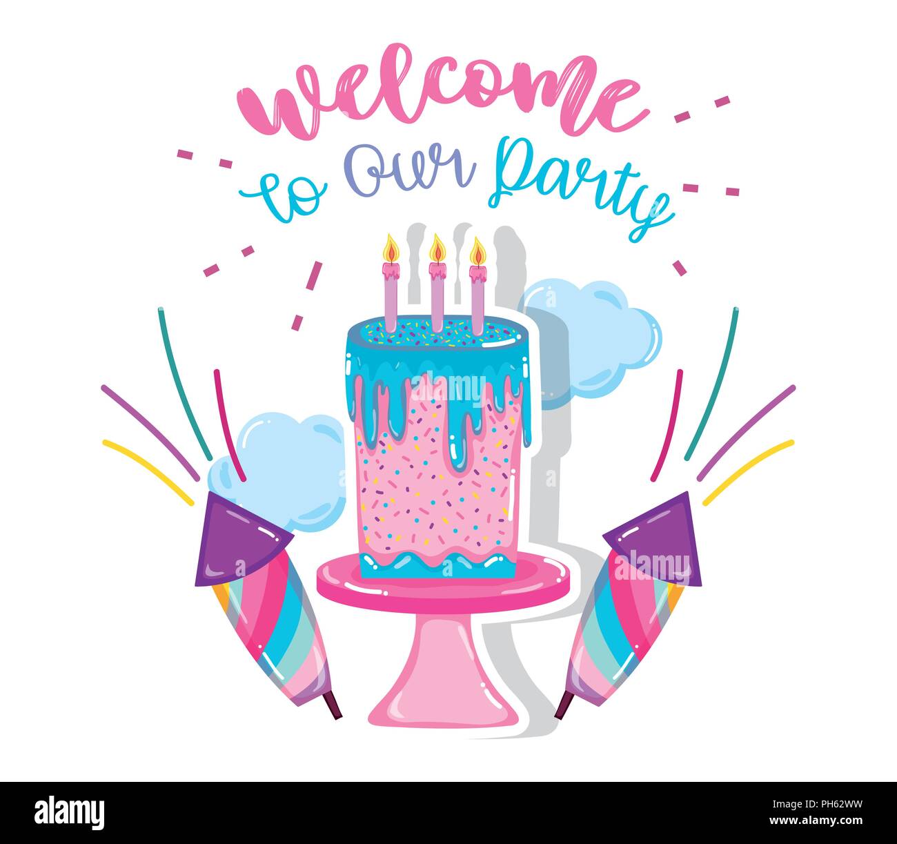 Welcome To Our Party Stock Vector Image Art Alamy