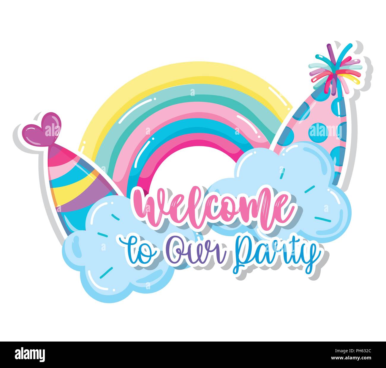 Welcome To Our Party Stock Vector Image Art Alamy