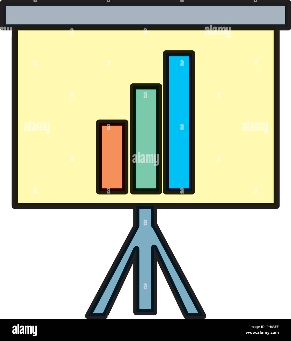 color statistics bar precentation graphic growing Stock Vector