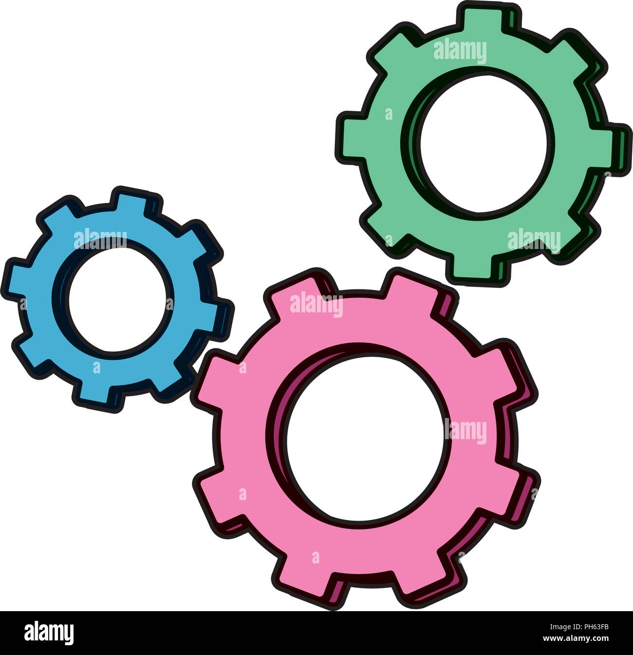 color industry gears engineering technology process Stock Vector Image ...