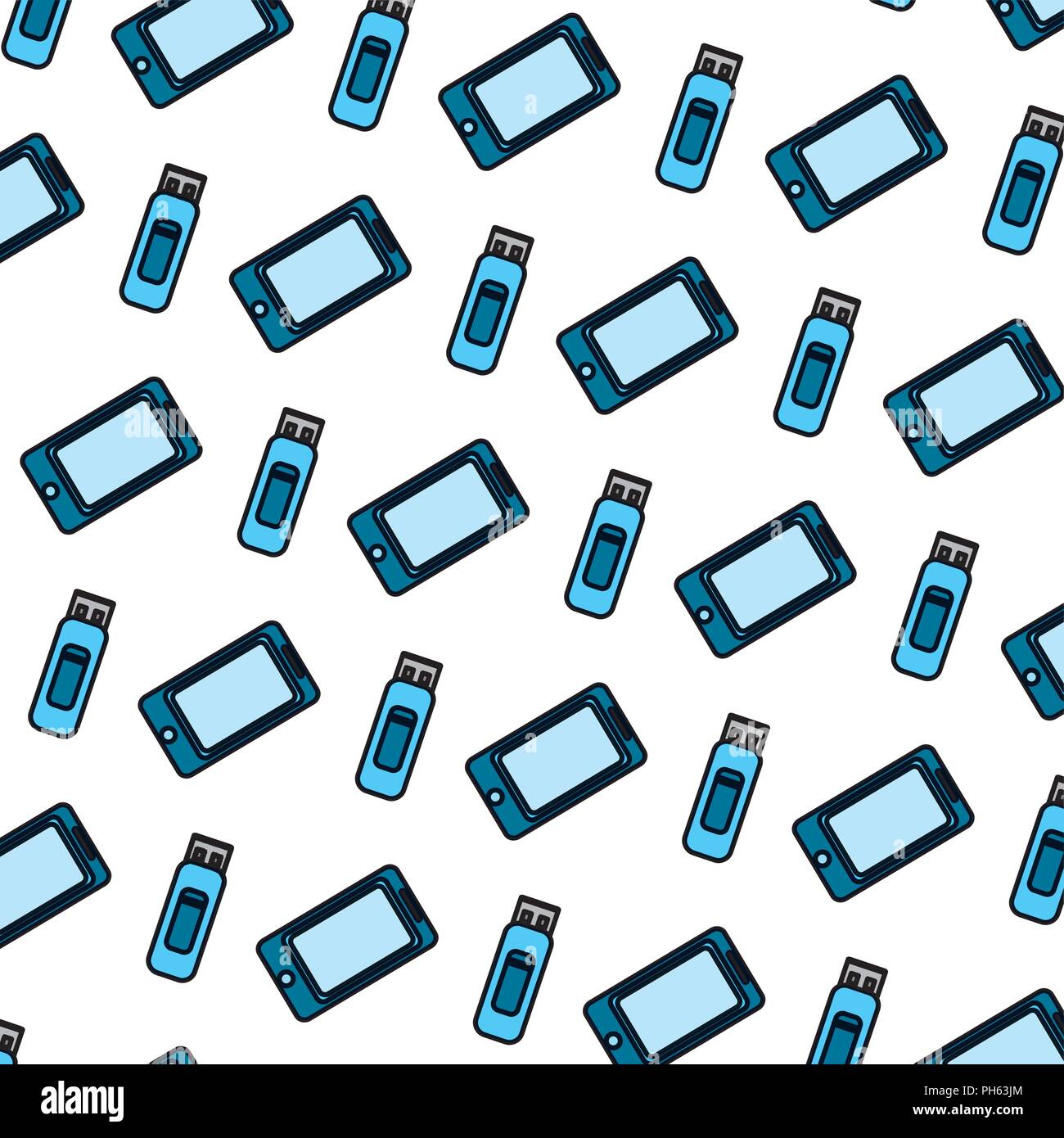color smartphone and usb memory technology background Stock Vector ...