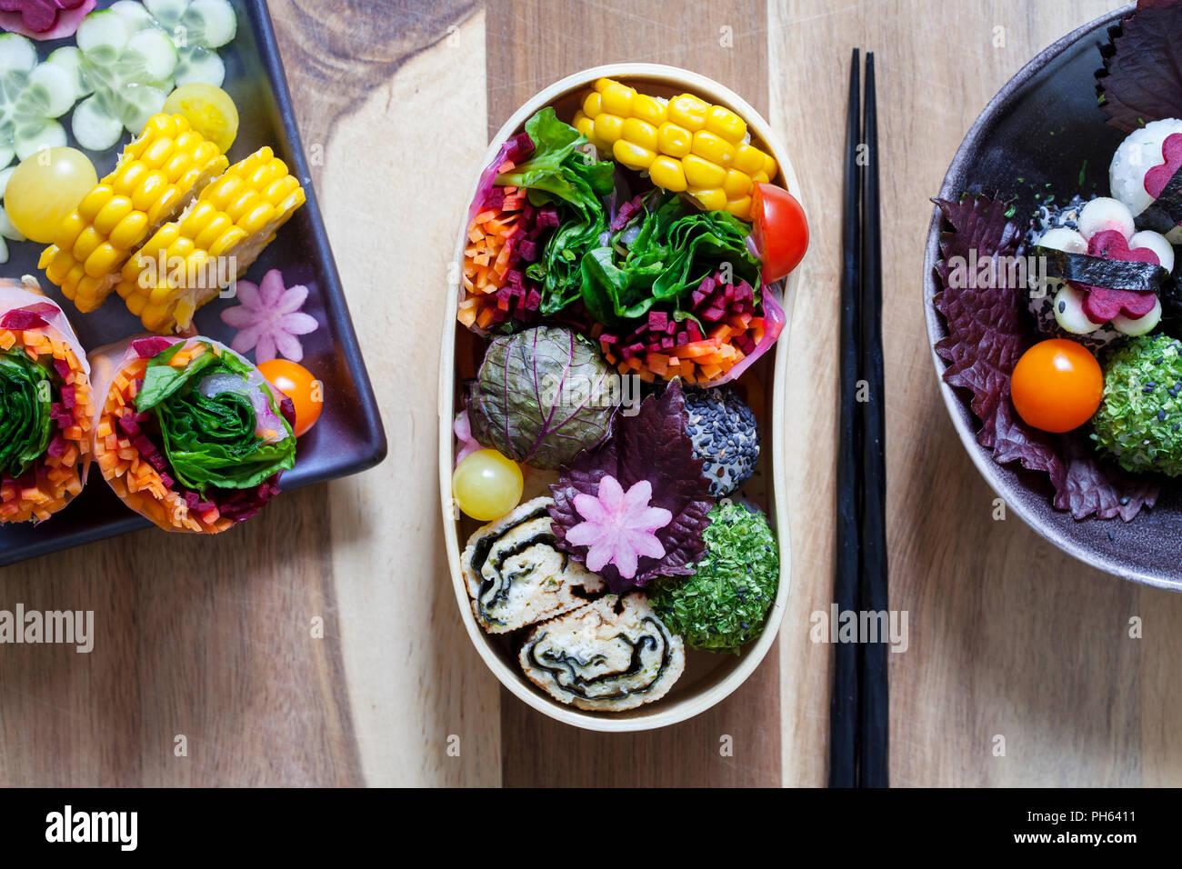 Japanese style bento box lunch Stock Photo - Alamy