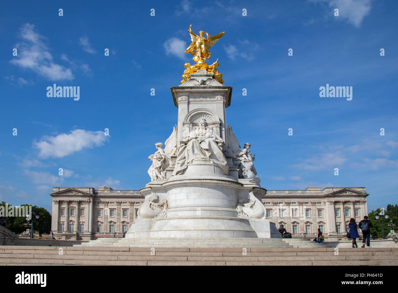 The Victoria Memorial in front of the Buckingham Palace in London England headquarters of the monarch of the United Kingdom Stock Photo