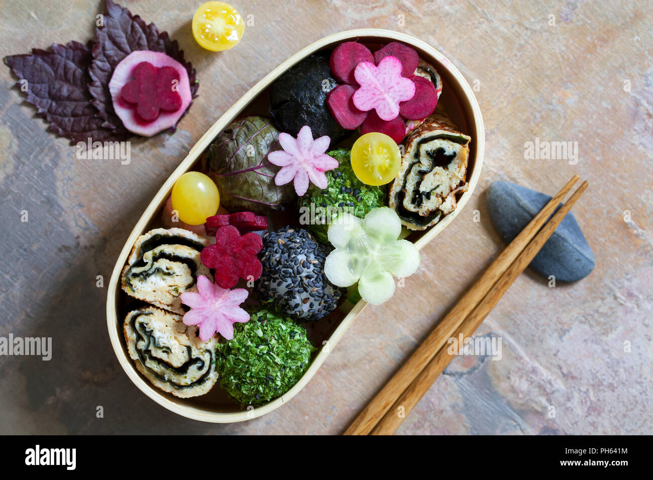 Japanese style bento box lunch Stock Photo Alamy