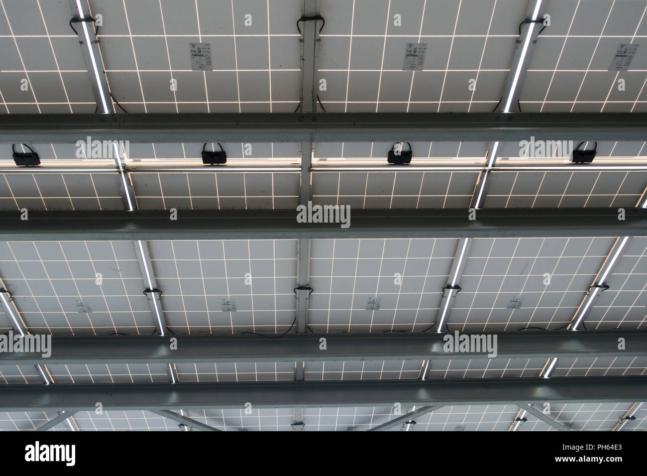 underside of solar panels Columbus Ohio Stock Photo Alamy