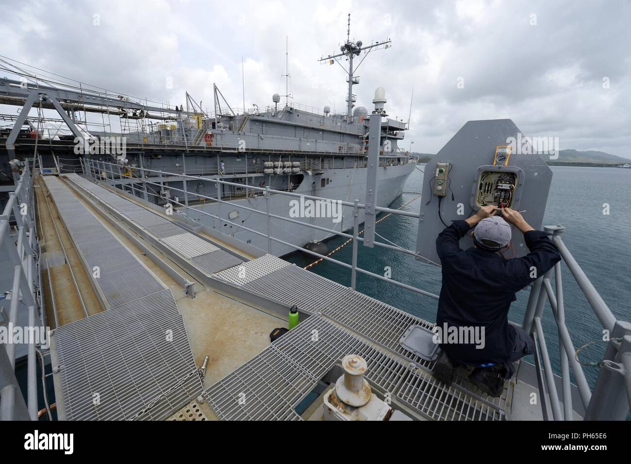 POLARIS POINT, Guam (June 21, 2018) Military Sealift Command civilian mariner Andrew Slater, the