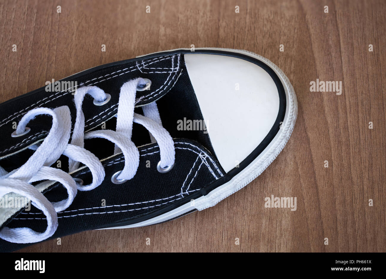Black canvas sneakers style casual Stock Photo - Alamy