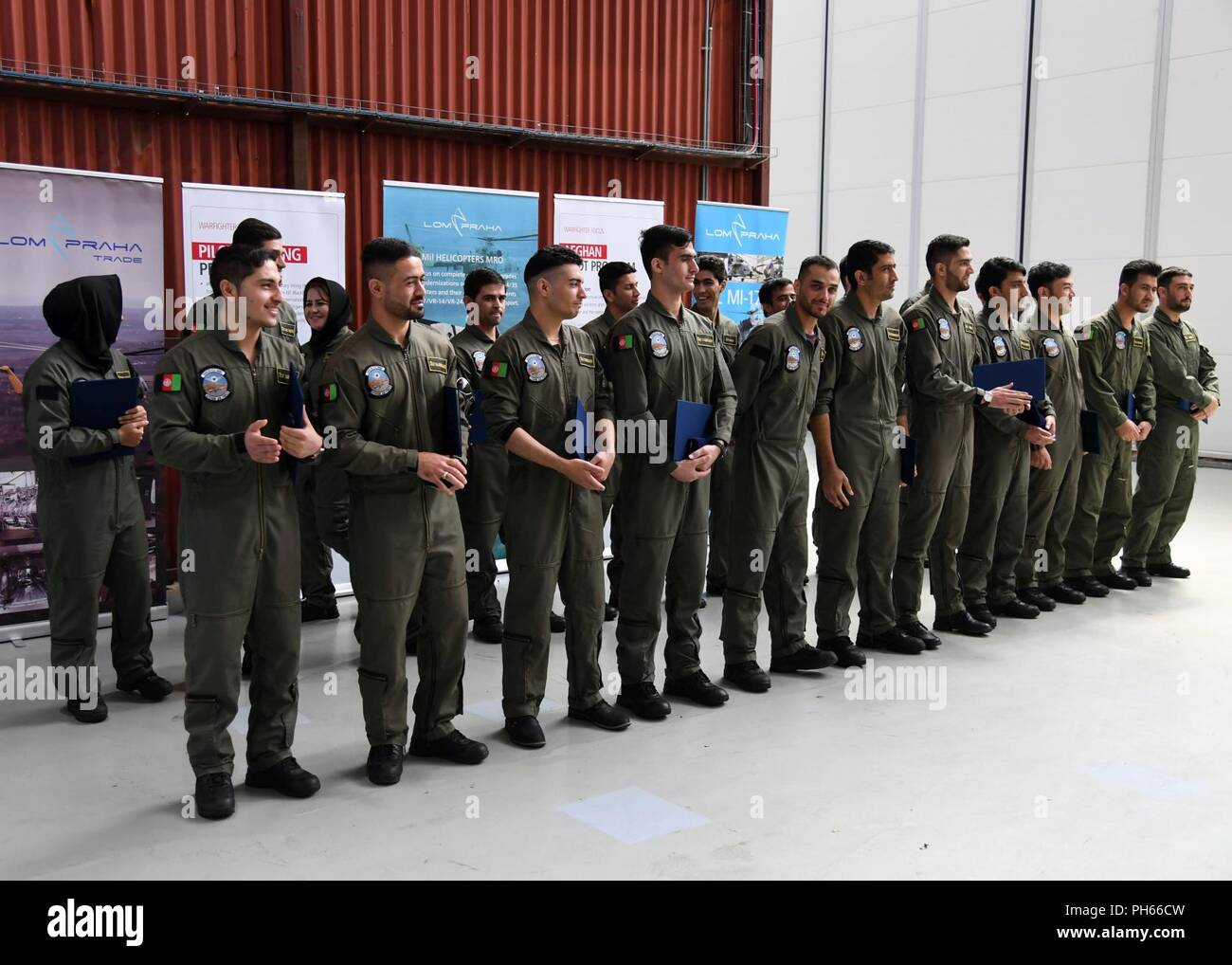 PARDUBICE, Czech Republic (June 27, 2018) – The Afghan Air Force's newest  pilots celebrate by dancing after just having graduated Initial Entry  Fixed-Wing school at Lom Praha Flight Training Center, Czech Republic, June  27, 2018. The 15-month ...
