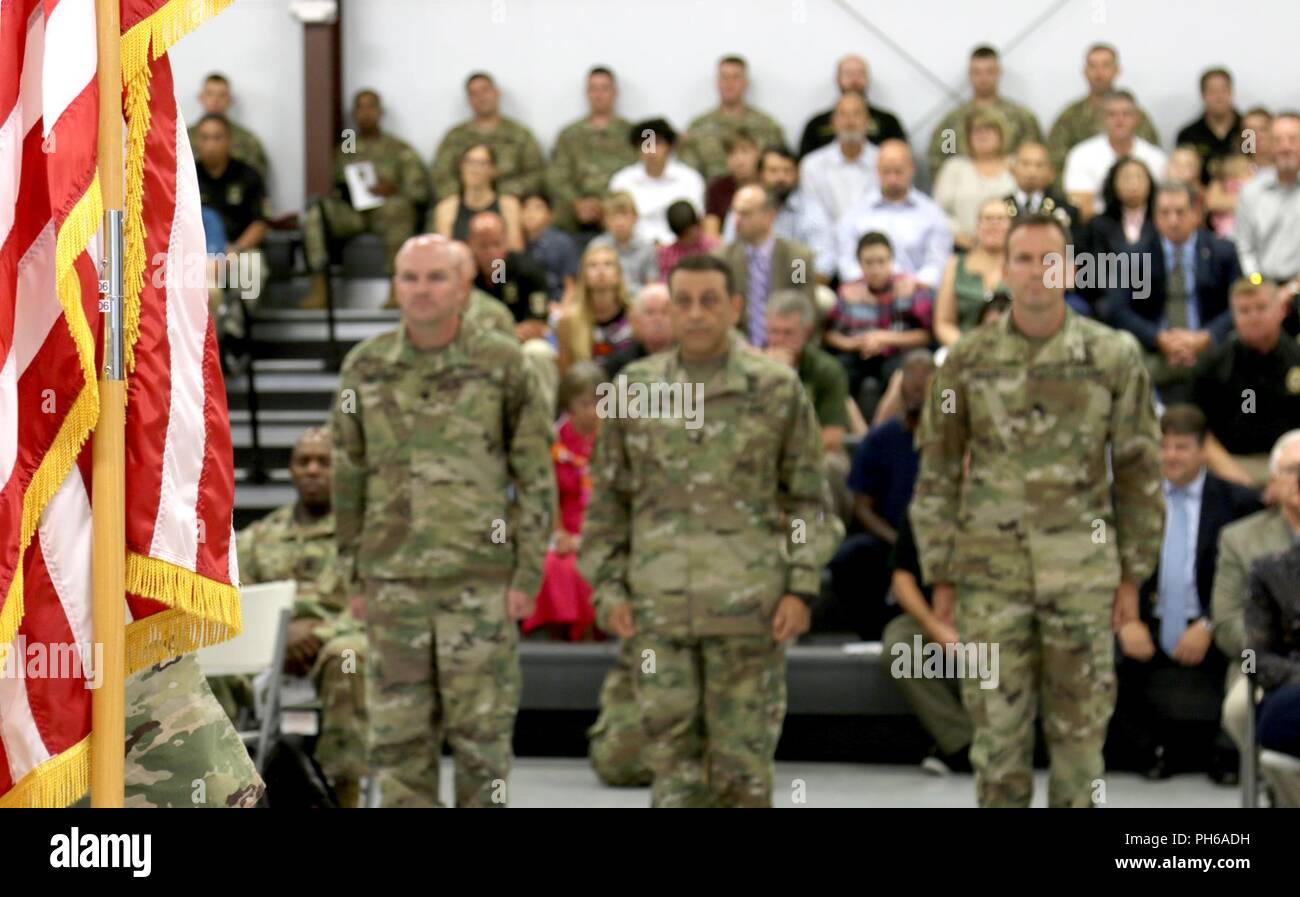Leadership conduct a Change of Command Ceremony for the U.S. Army