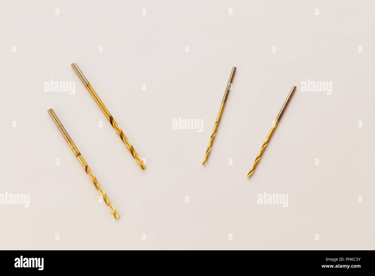 Metal drill bits for making holes in a surface Stock Photo Alamy