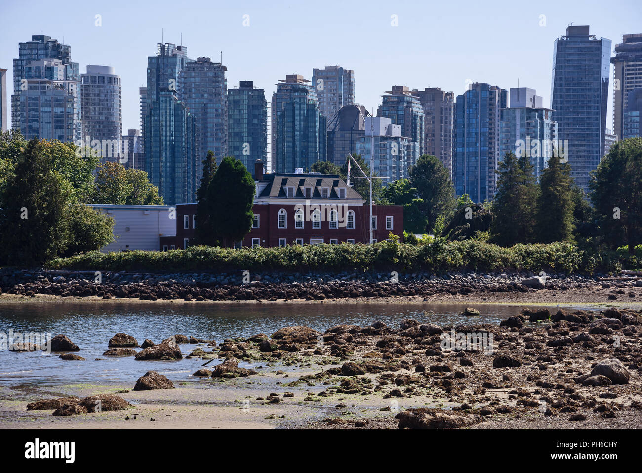 View form Stanley Park on Highrise apartment buildings along English